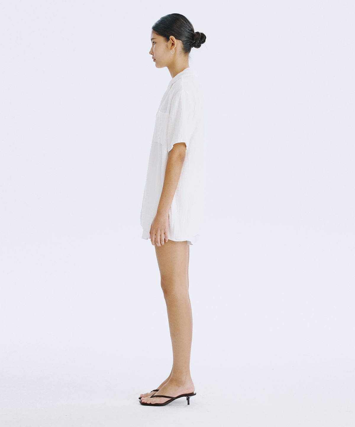 분더캄머(WNDERKAMMER) SWAN half shirt_White