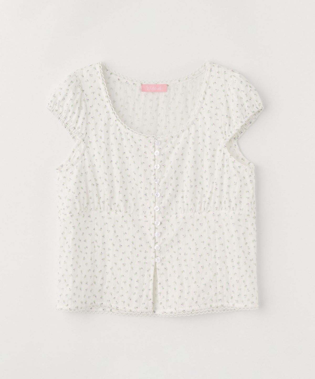 셀리테일즈(CELITAILS) FLOWER PRINT BUTTON BLOUSE_WHITE