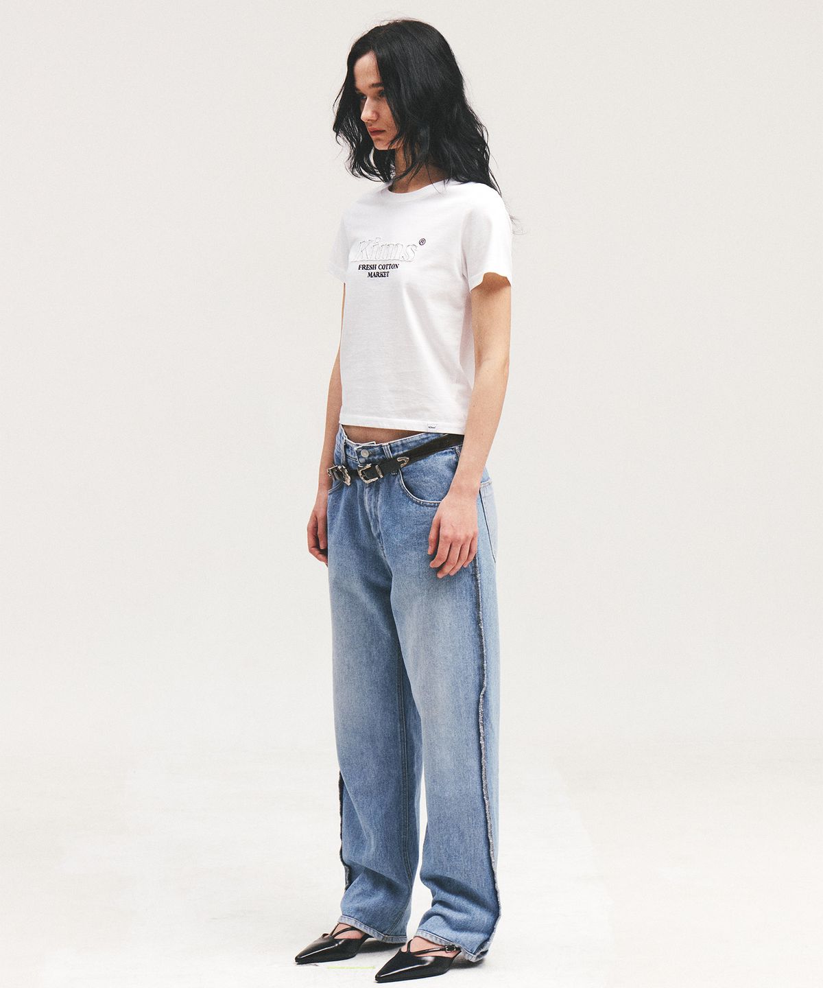 킴스 프레시 코튼 마켓(KIMS FRESH COTTON MARKET) Bam Single Applique Tee White
