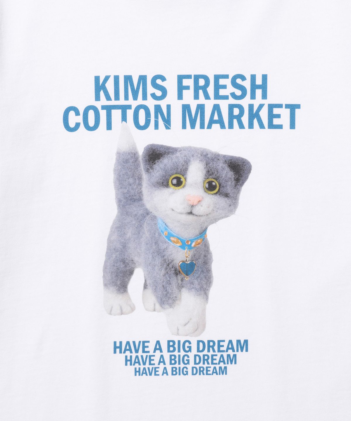 킴스 프레시 코튼 마켓(KIMS FRESH COTTON MARKET) (Unisex) Mad Eyes Cat Tee White