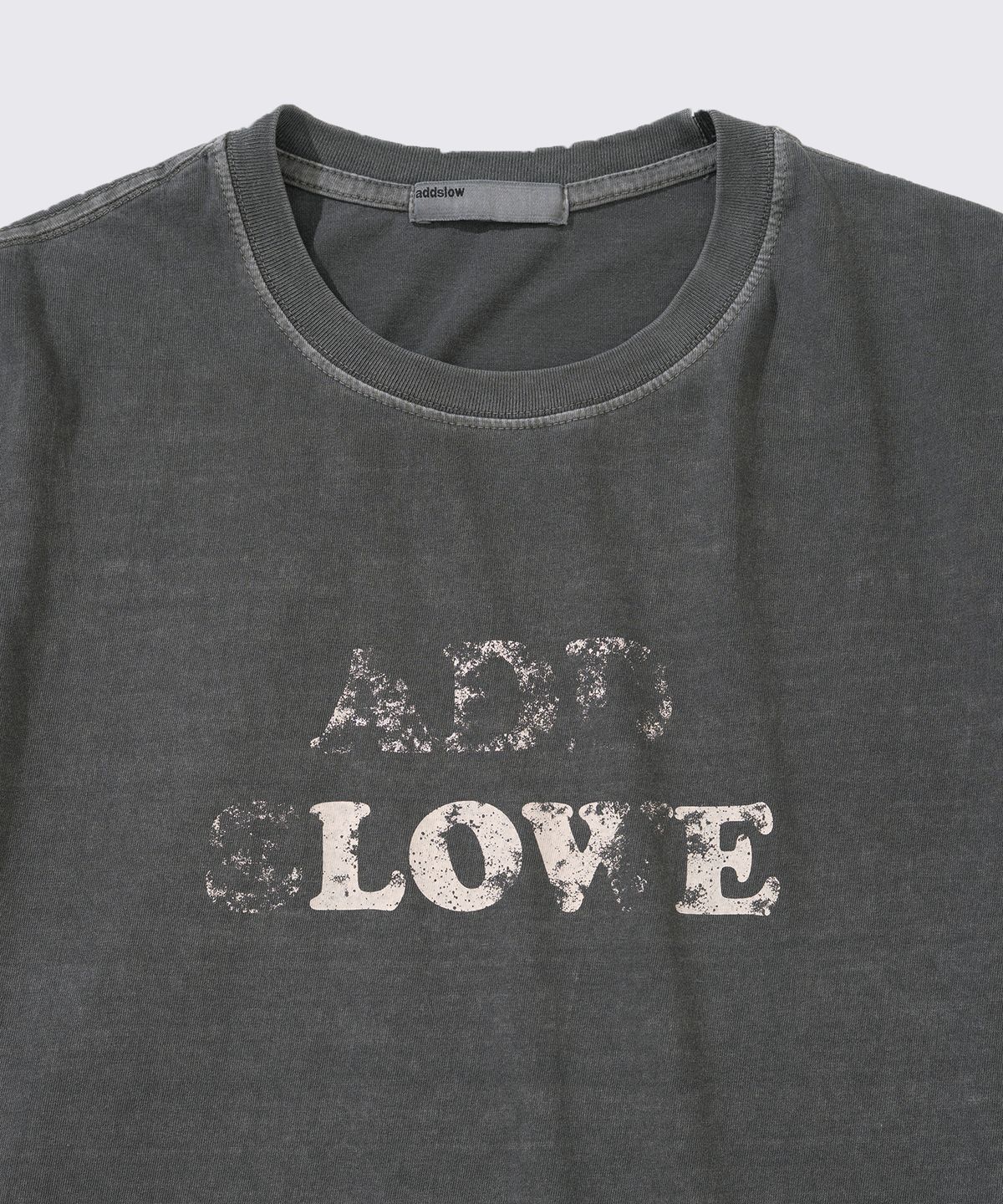 애드슬로우(ADDSLOW) Vintage Washed LOVE T-Shirt (Charcoal)