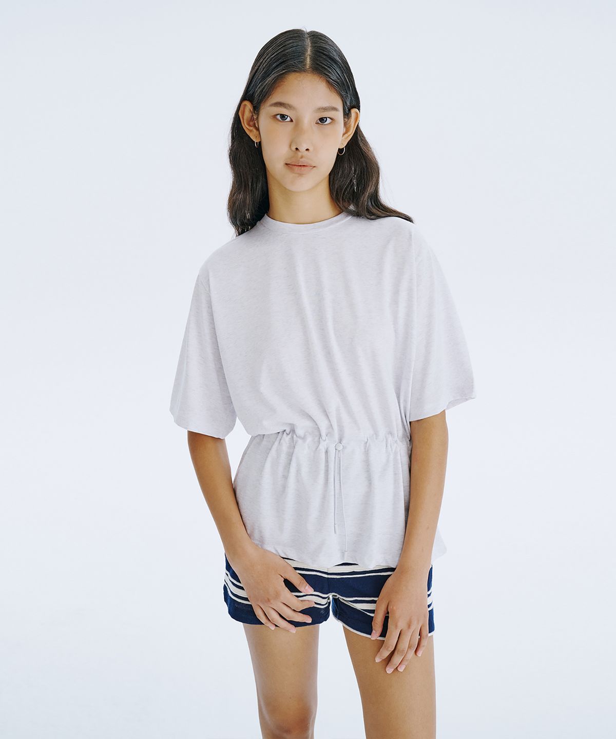 분더캄머(WNDERKAMMER) Stripe Jacquard Knit Shorts_Navy