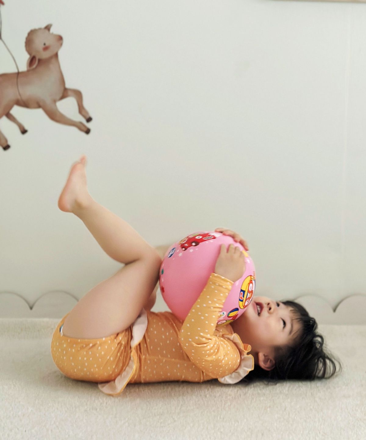 아카시아봉봉(ACACIABONGBONG) 옐로우도트 아기수영복 + 모자SET