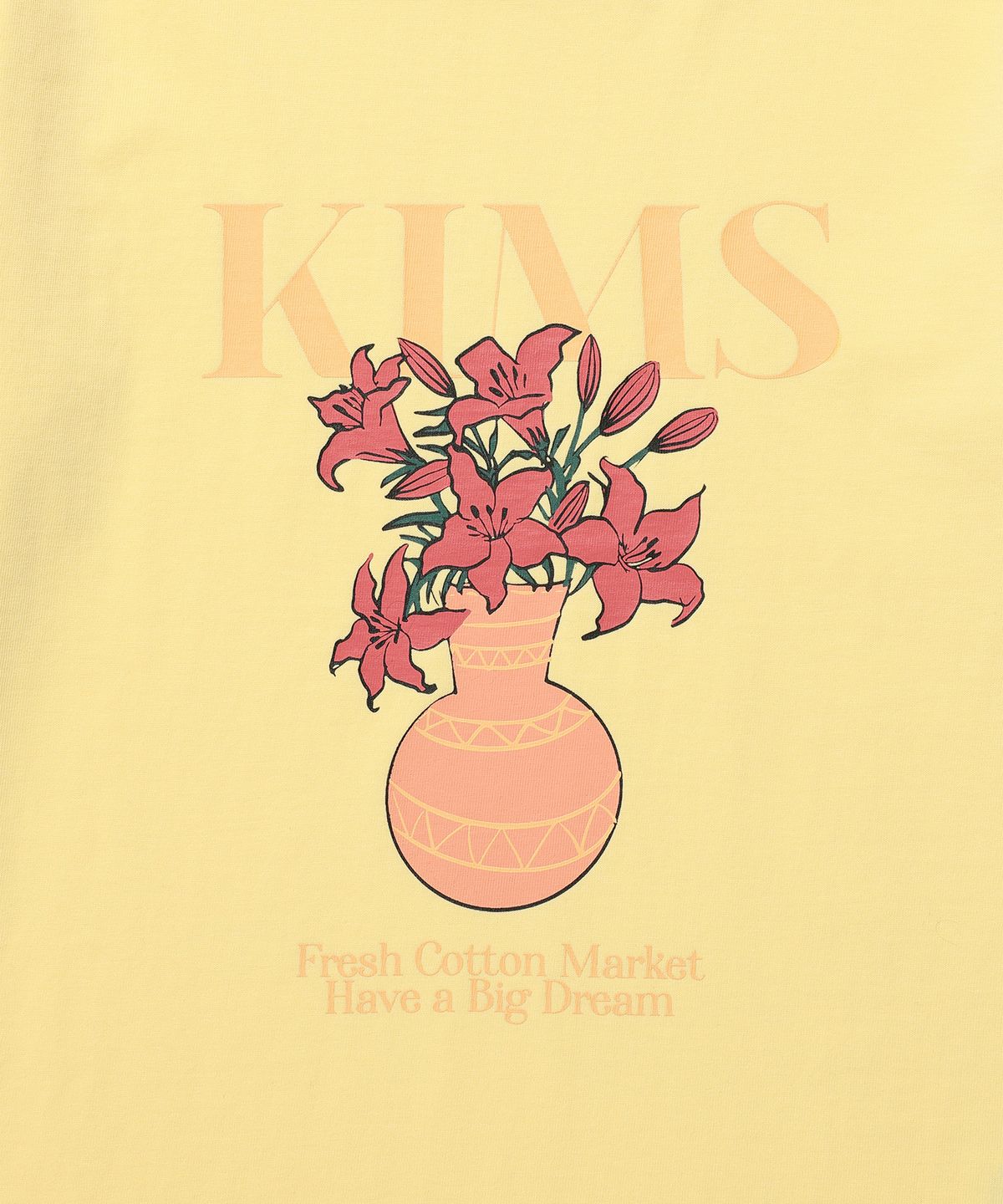 킴스 프레시 코튼 마켓(KIMS FRESH COTTON MARKET) Vase Cartoon Tee Yellow