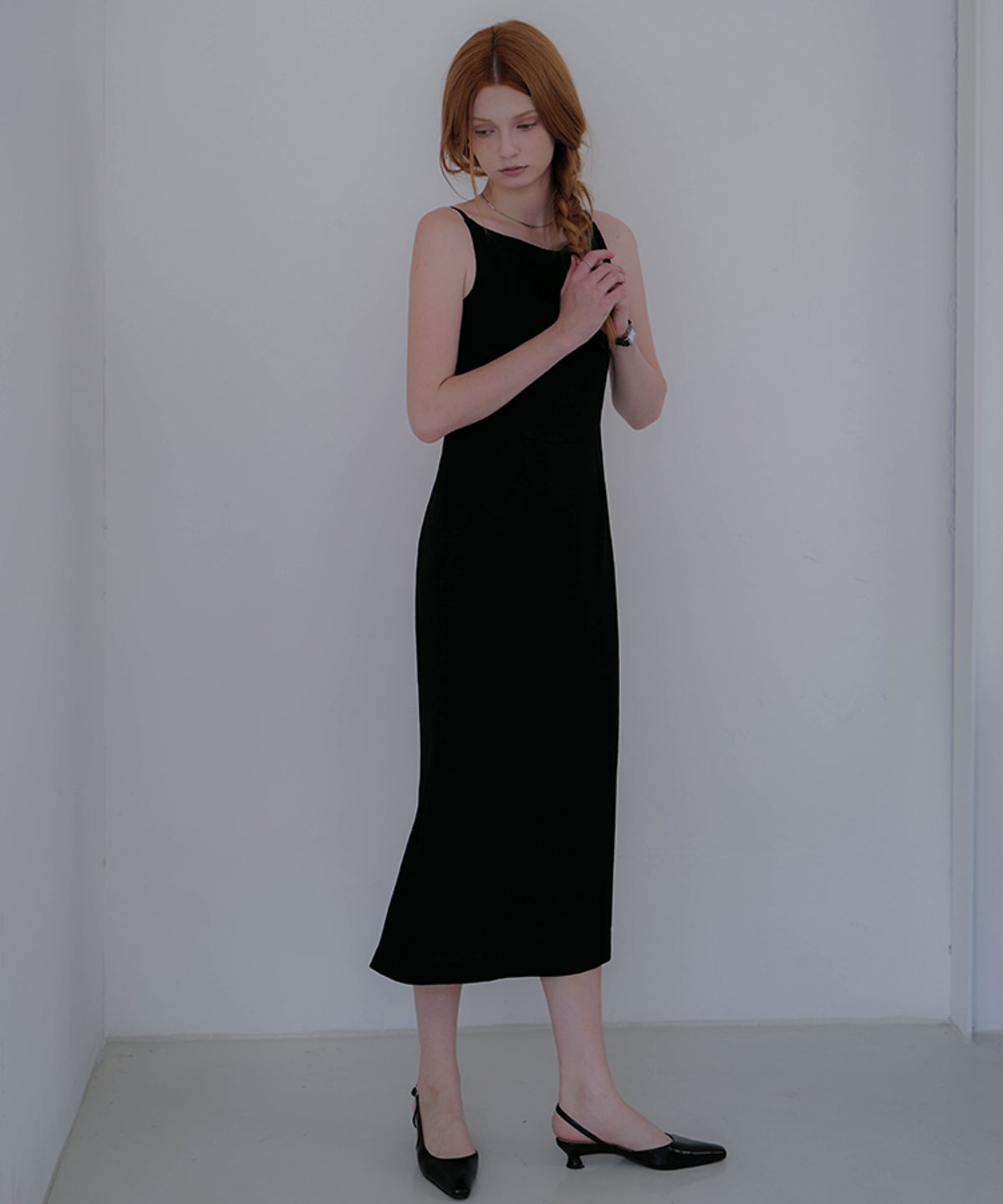 드헤베(DEHEVE) May Mermaid Silhouette Long Dress [Black]