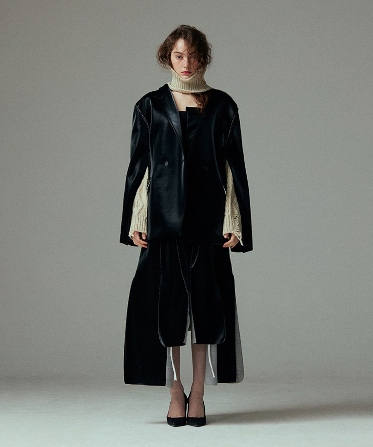 므아므(MMAM) Origami vegan  leather layered  jacket