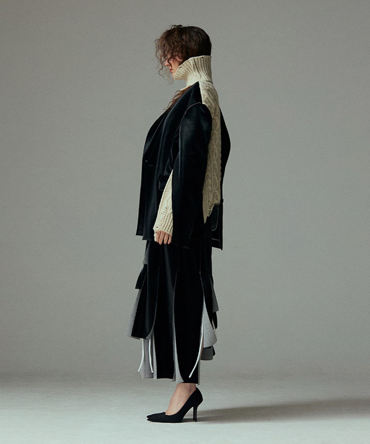 므아므(MMAM) Origami vegan  leather layered  jacket