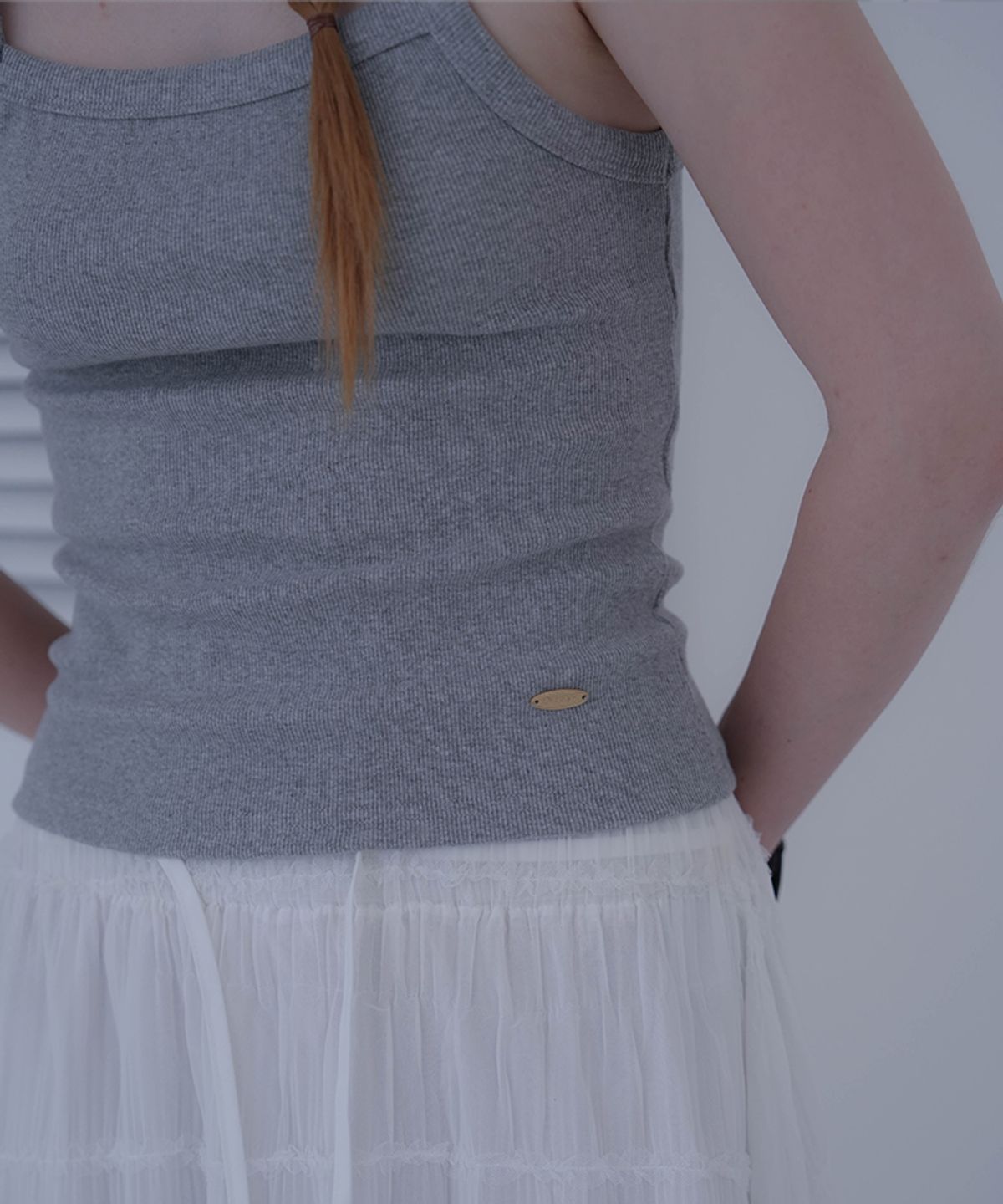 드헤베(DEHEVE) Square Cotton Sleeveless [Melange]