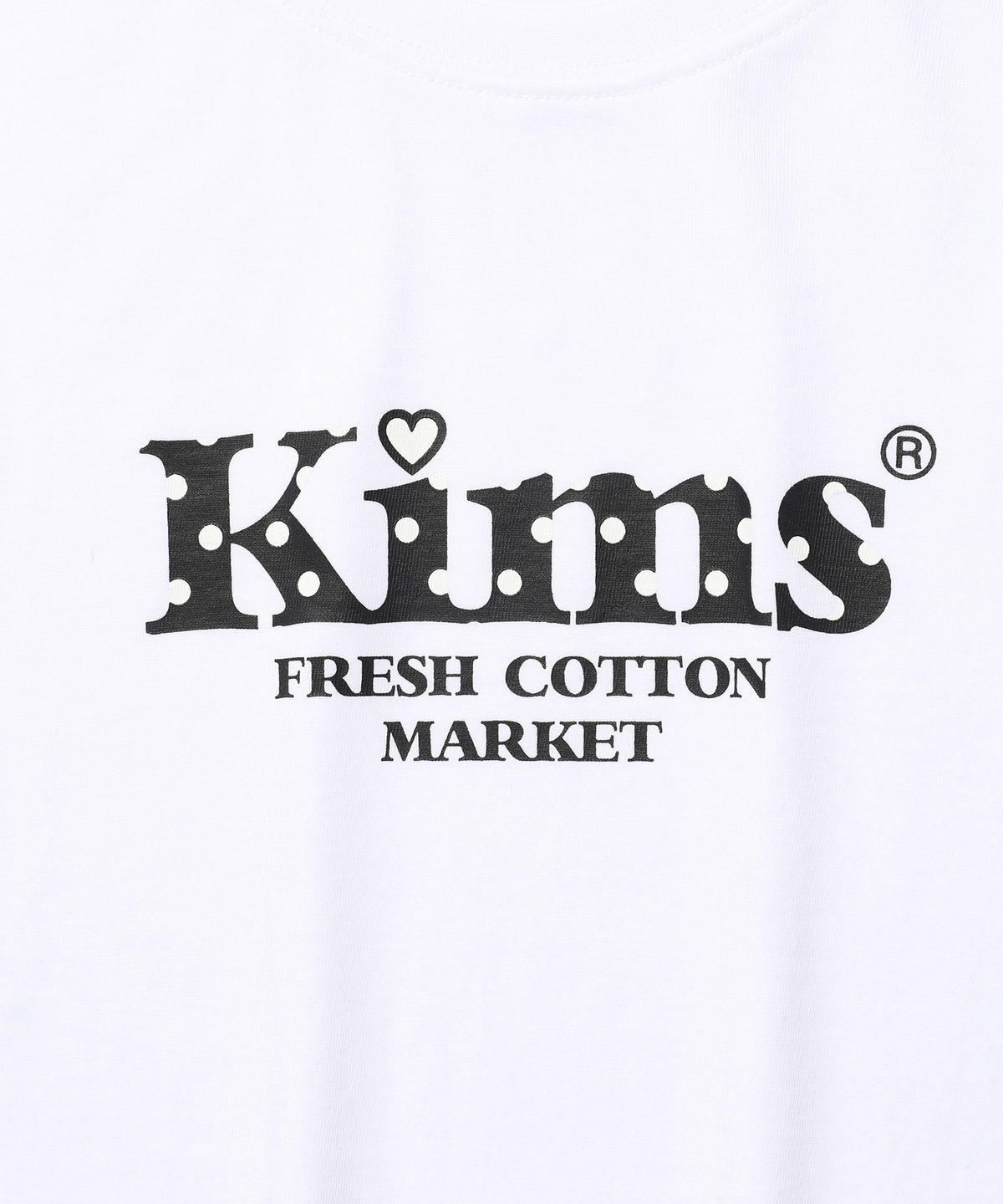 킴스 프레시 코튼 마켓(KIMS FRESH COTTON MARKET) Kims Bam Logo Dot Tee White(black)