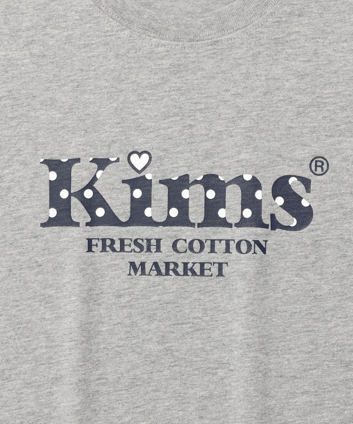 킴스 프레시 코튼 마켓(KIMS FRESH COTTON MARKET) Kims Bam Logo Dot Tee Grey