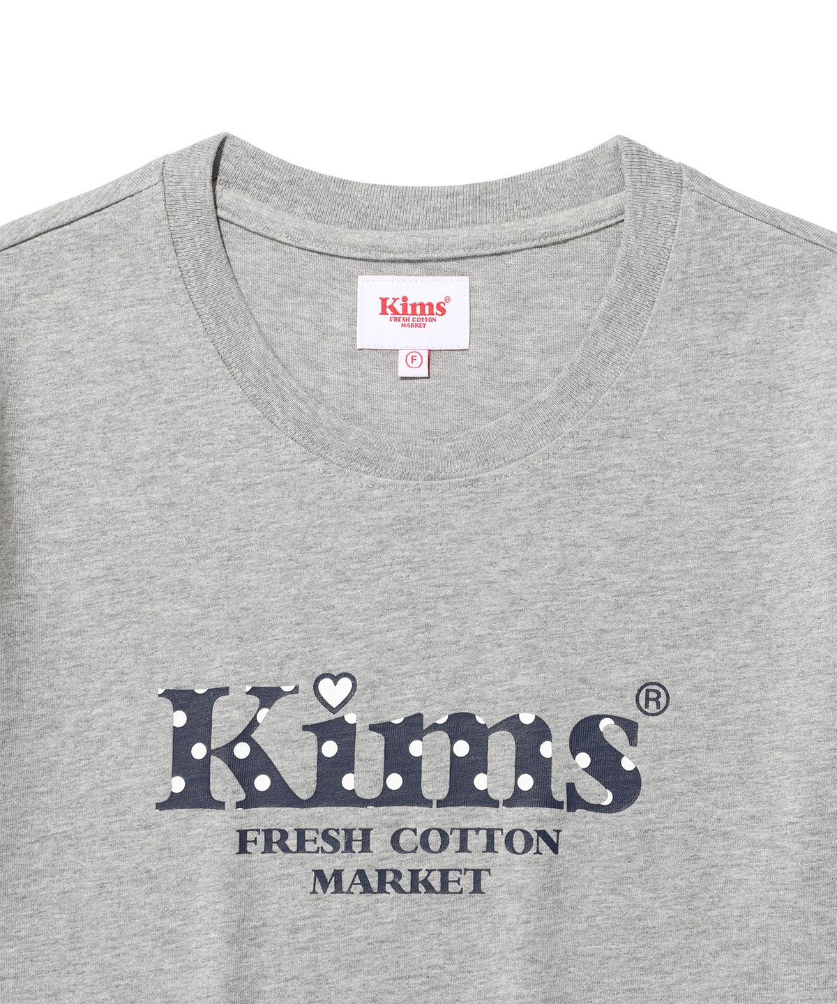 킴스 프레시 코튼 마켓(KIMS FRESH COTTON MARKET) Kims Bam Logo Dot Tee Grey