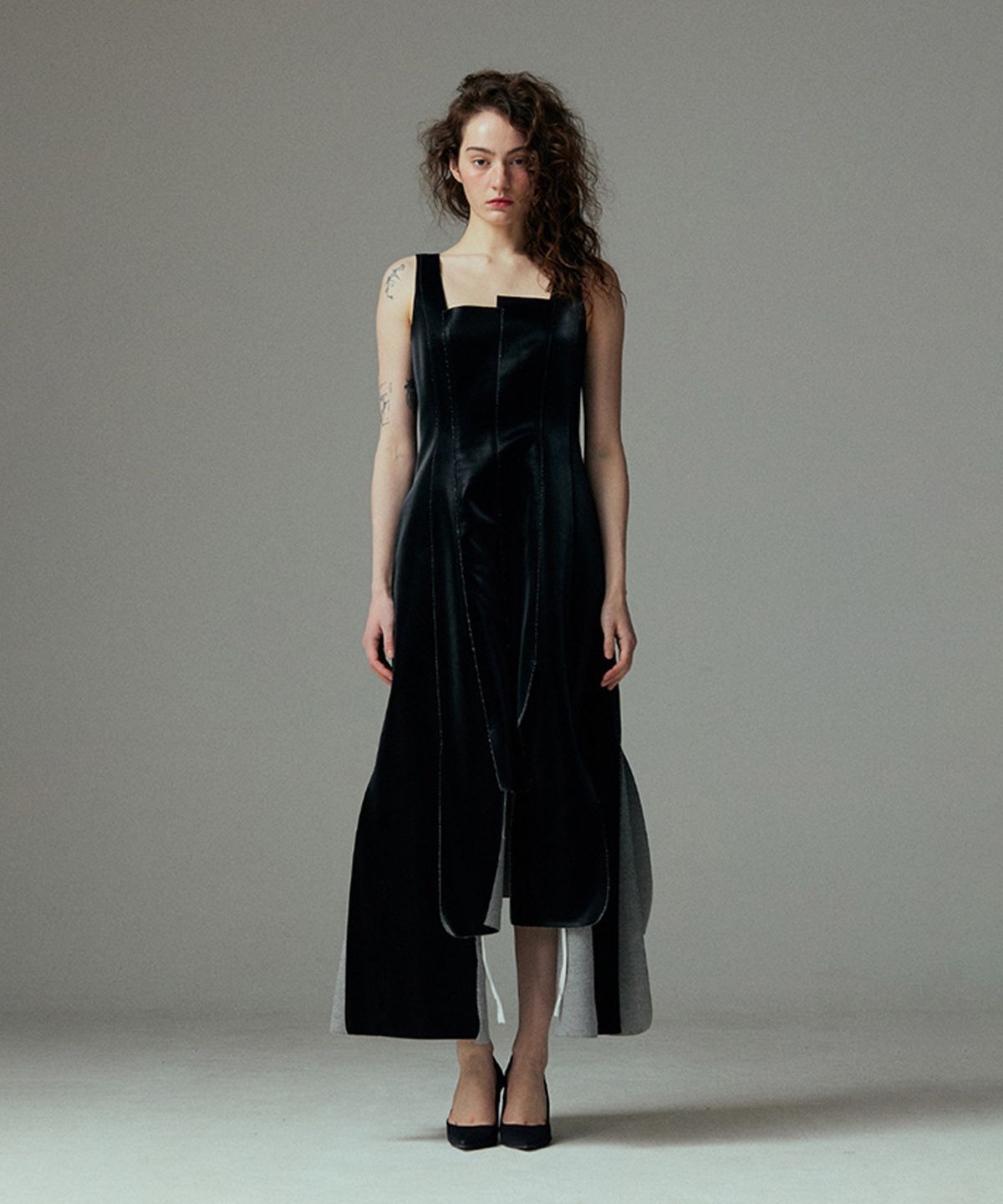 므아므(MMAM) Vegan leather  patchwork dress