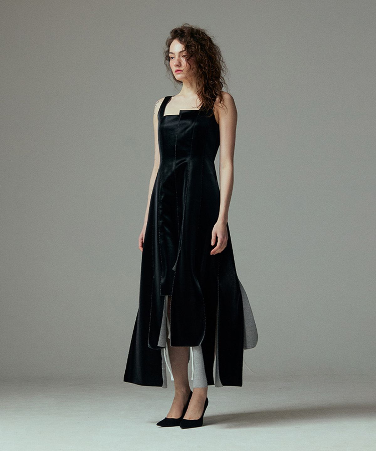므아므(MMAM) Vegan leather  patchwork dress