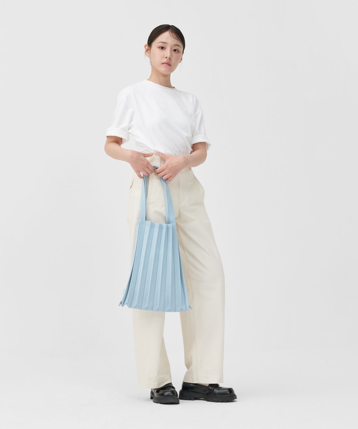 플리츠마마(PLEATSMAMA) 뉴숄더백 라이트블루