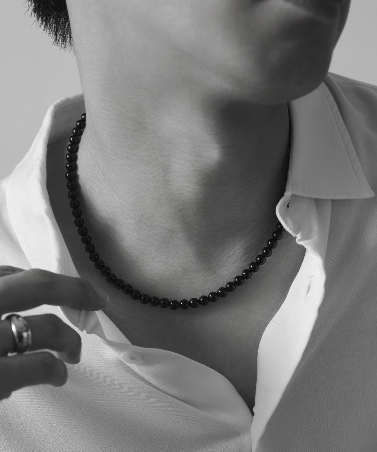 노비스도쿄(NOVICE TOKYO) 오닉스 볼 목걸이 Onyx Ball Necklage [Stainless] / One color