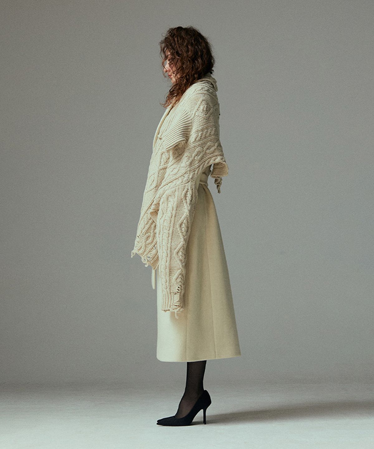 므아므(MMAM) Knit layered  wool coat