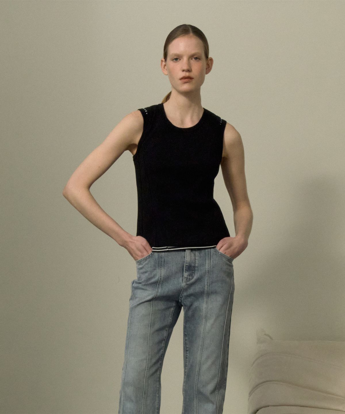 쥬시쥬디(JUCYJUDY) [2PACK] 골지에센셜민소매탑 JZTS026A