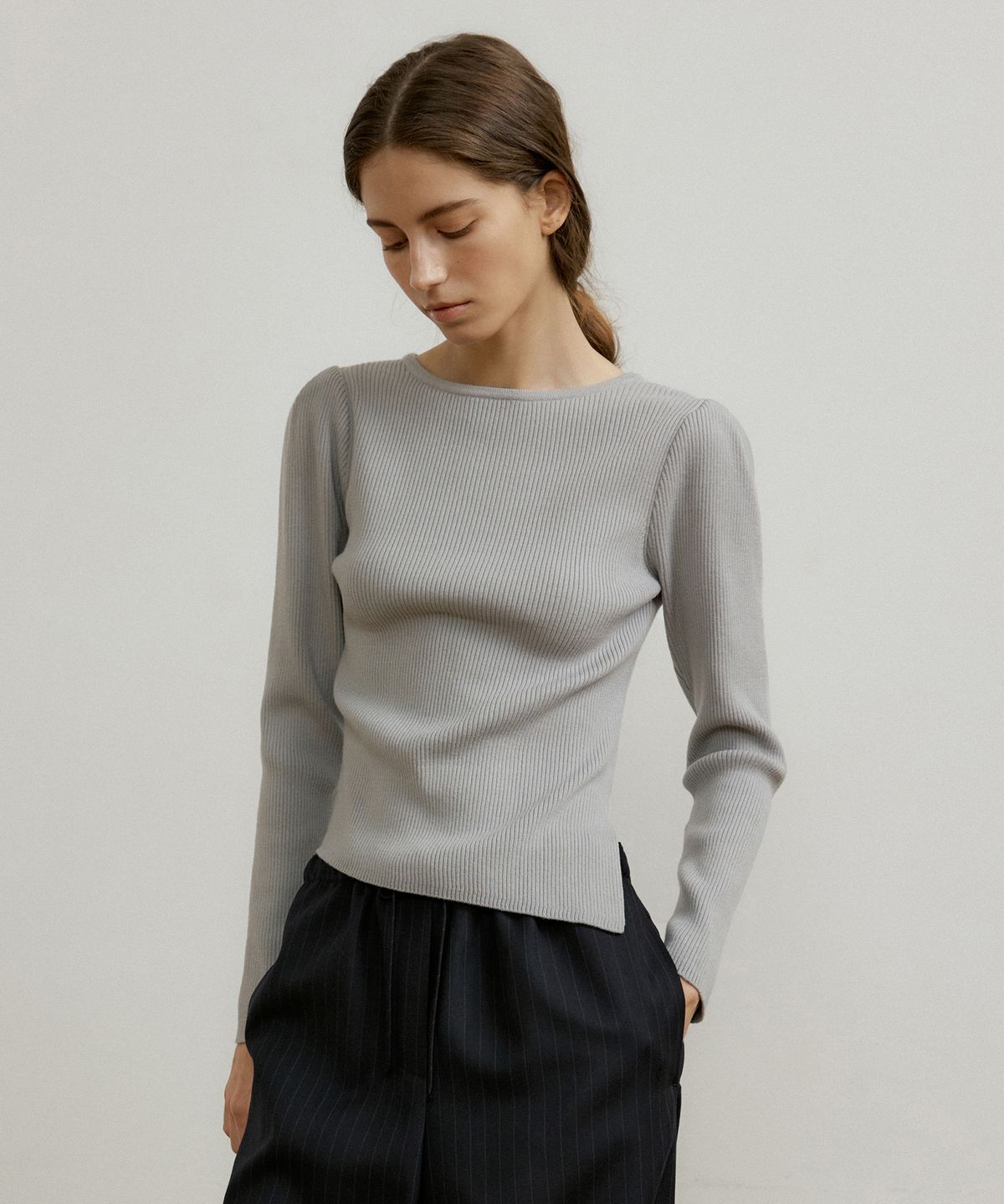 오떼뜨(OCTETTE) BOAT NECK SLIT JERSEY TOP_3COLOR