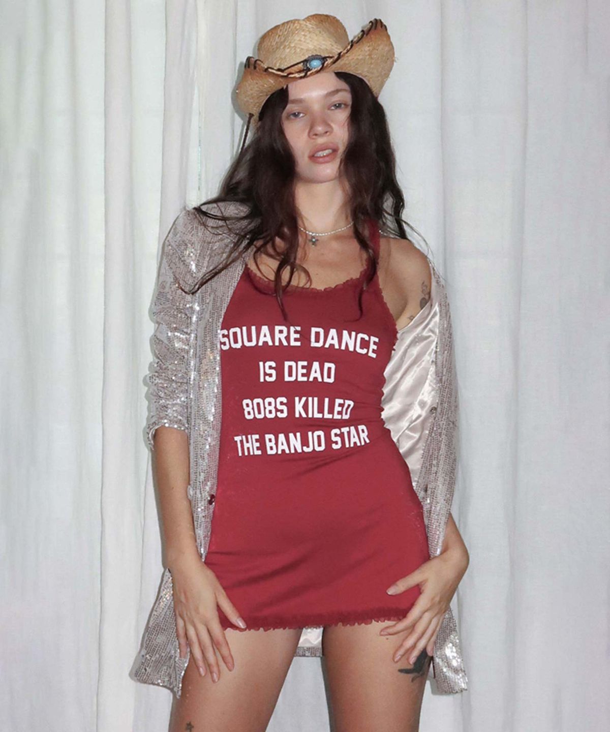 스컬프터(SCULPTOR) Acid Farm Mini Dress Red