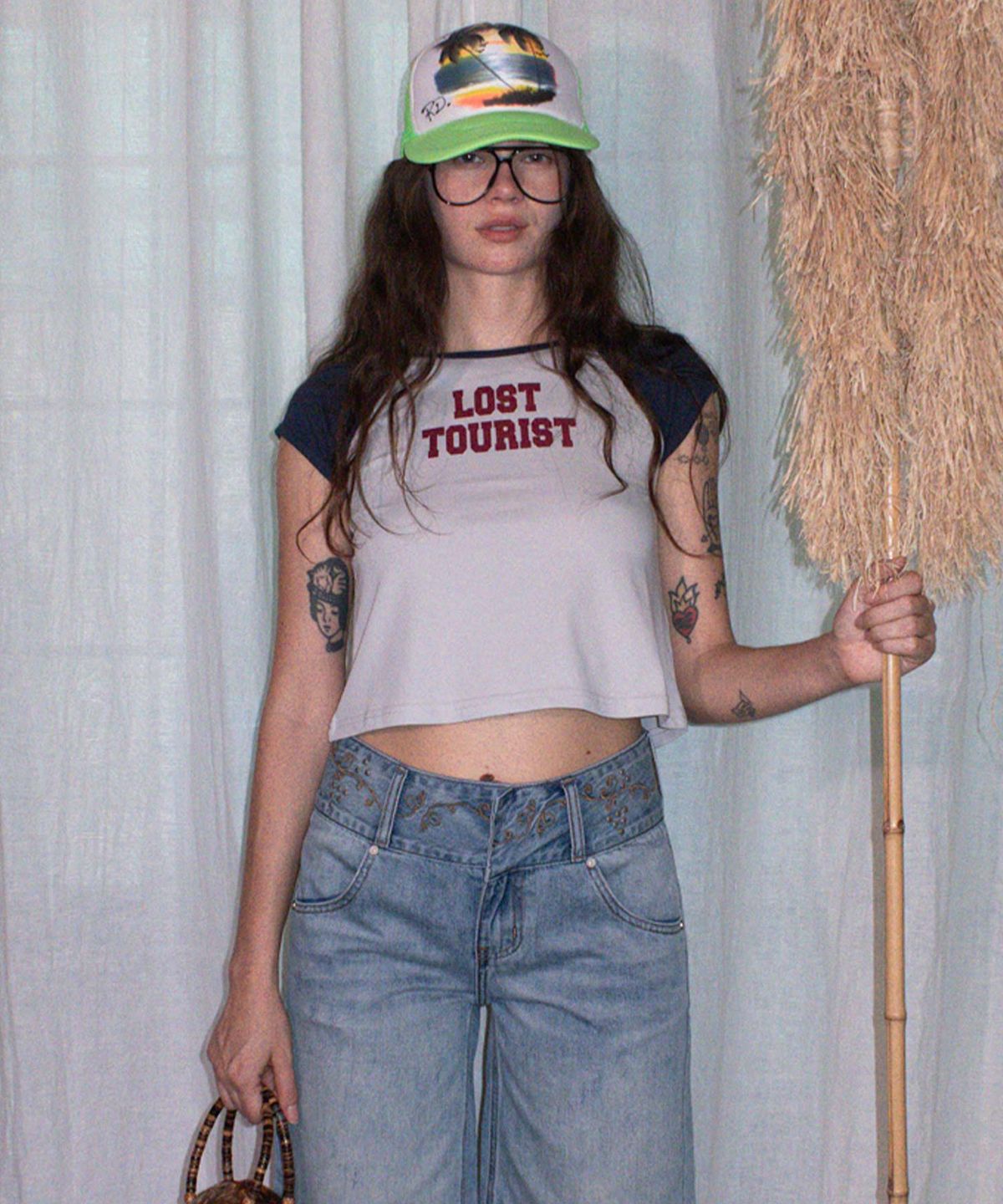 스컬프터(SCULPTOR) Lost Tourist Tee Raw/Dusty Navy