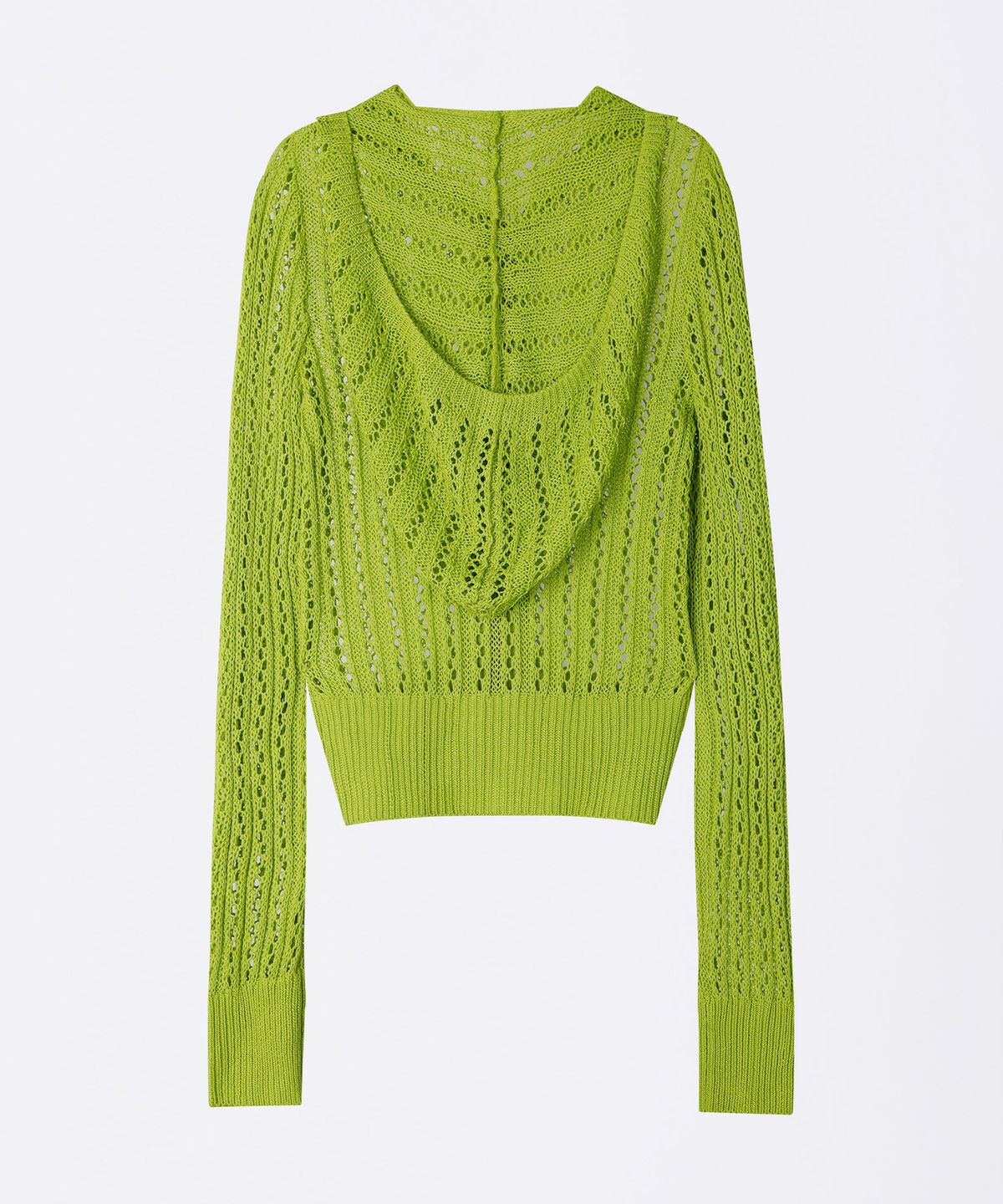 스컬프터(SCULPTOR) Hooded Zip-Up Knit Neon Green