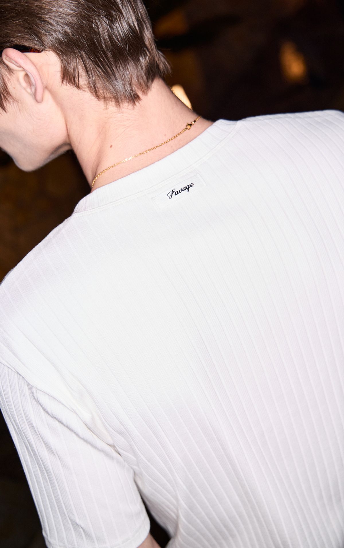 세비지(SAVAGE) Henley Neck Jersey Half Sleeve - Ivory