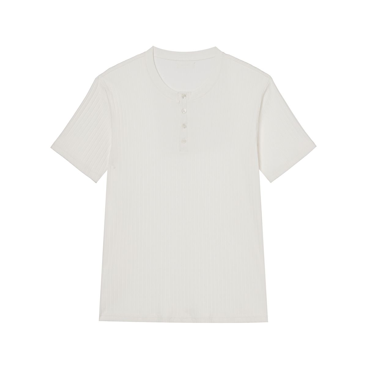 세비지(SAVAGE) Henley Neck Jersey Half Sleeve - Ivory
