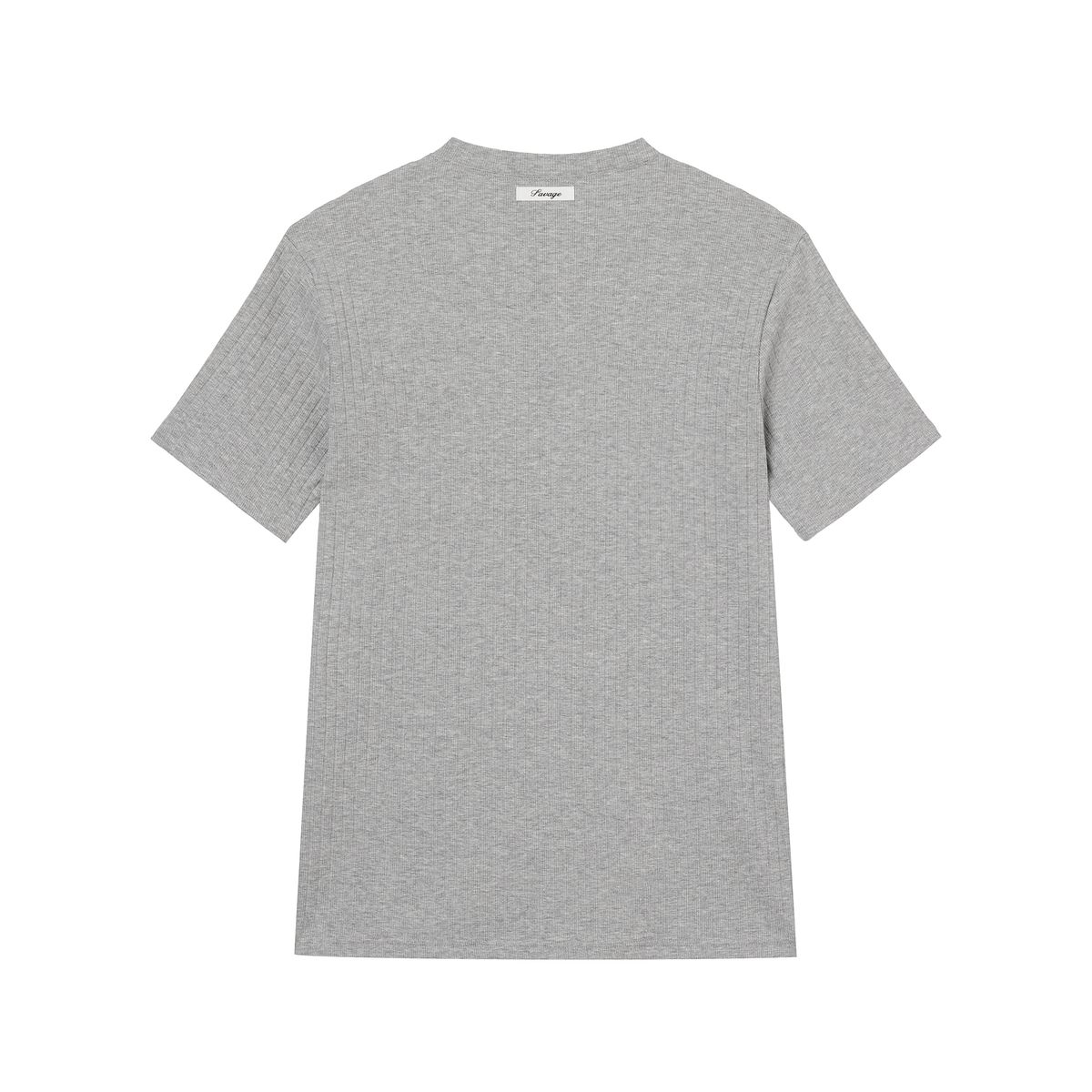 세비지(SAVAGE) Henley Neck Jersey Half Sleeve - Grey
