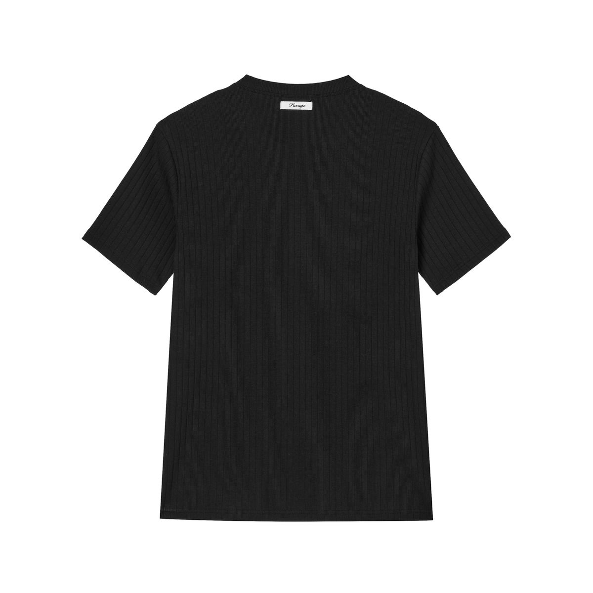세비지(SAVAGE) Henley Neck Jersey Half Sleeve - Black