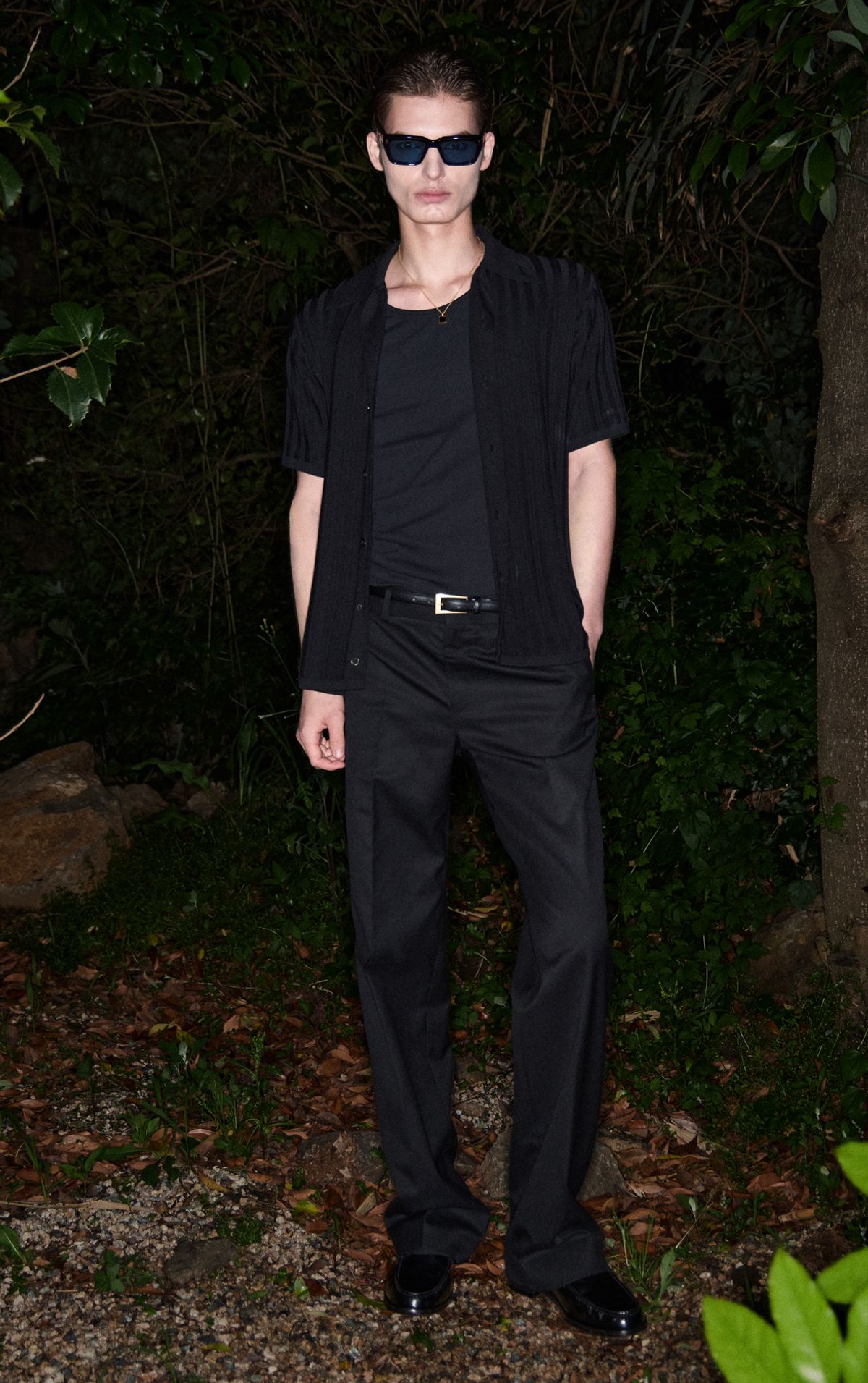 세비지(SAVAGE) Collar Knit Shirts - Black