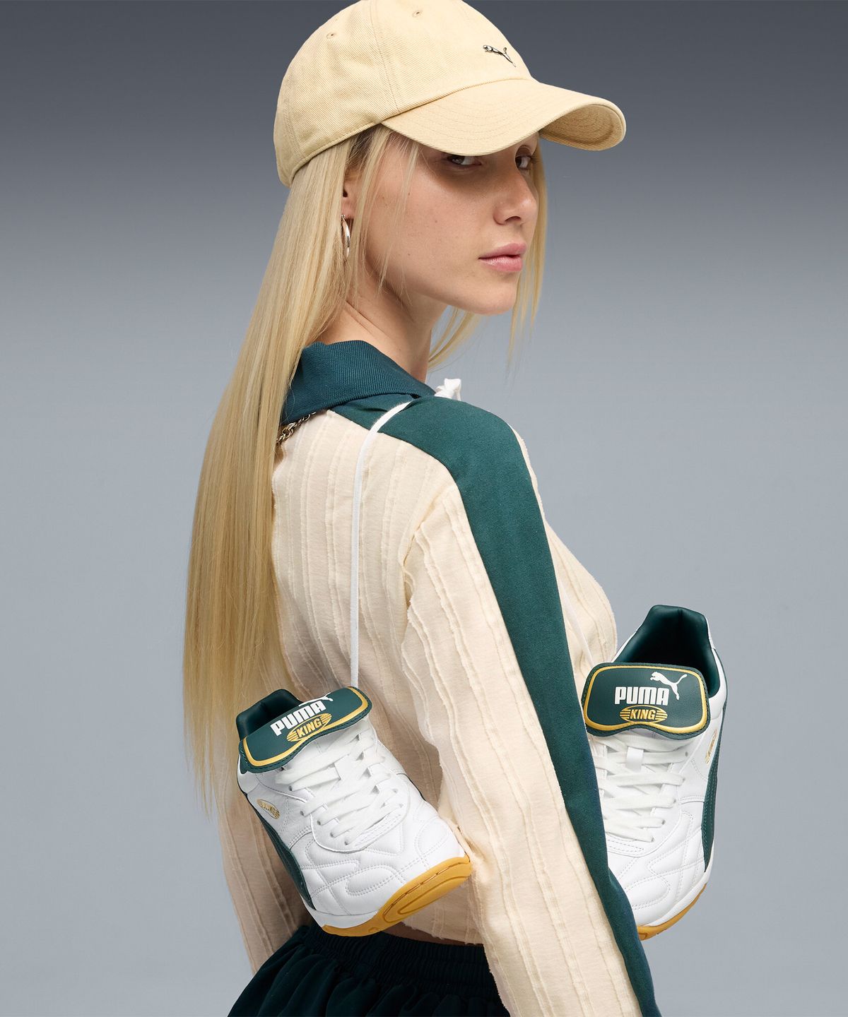 푸마(PUMA) 킹 인도어 - 화이트:그린 / 401683-08