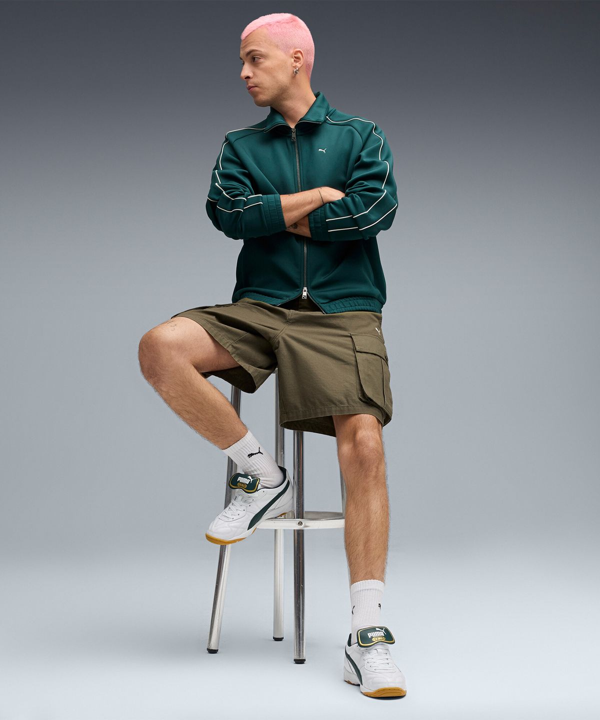 푸마(PUMA) 킹 인도어 - 화이트:그린 / 401683-08