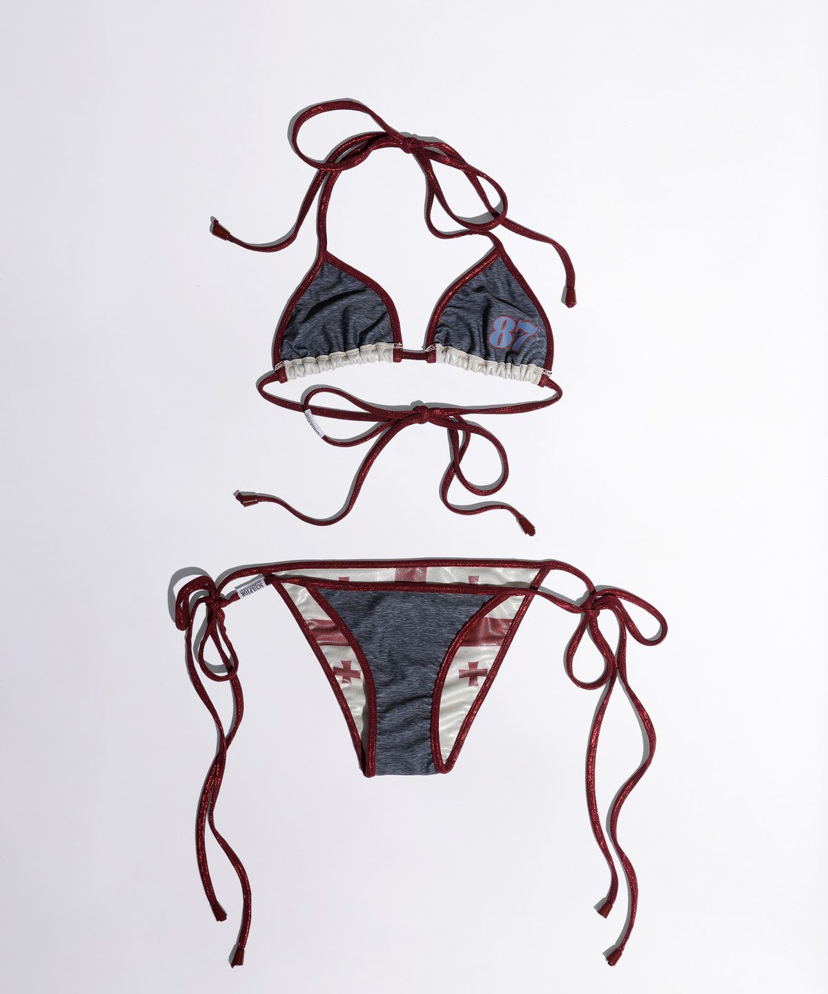 스컬프터(SCULPTOR) Patrol Reversible Bikini Top Cream/Melange Gray