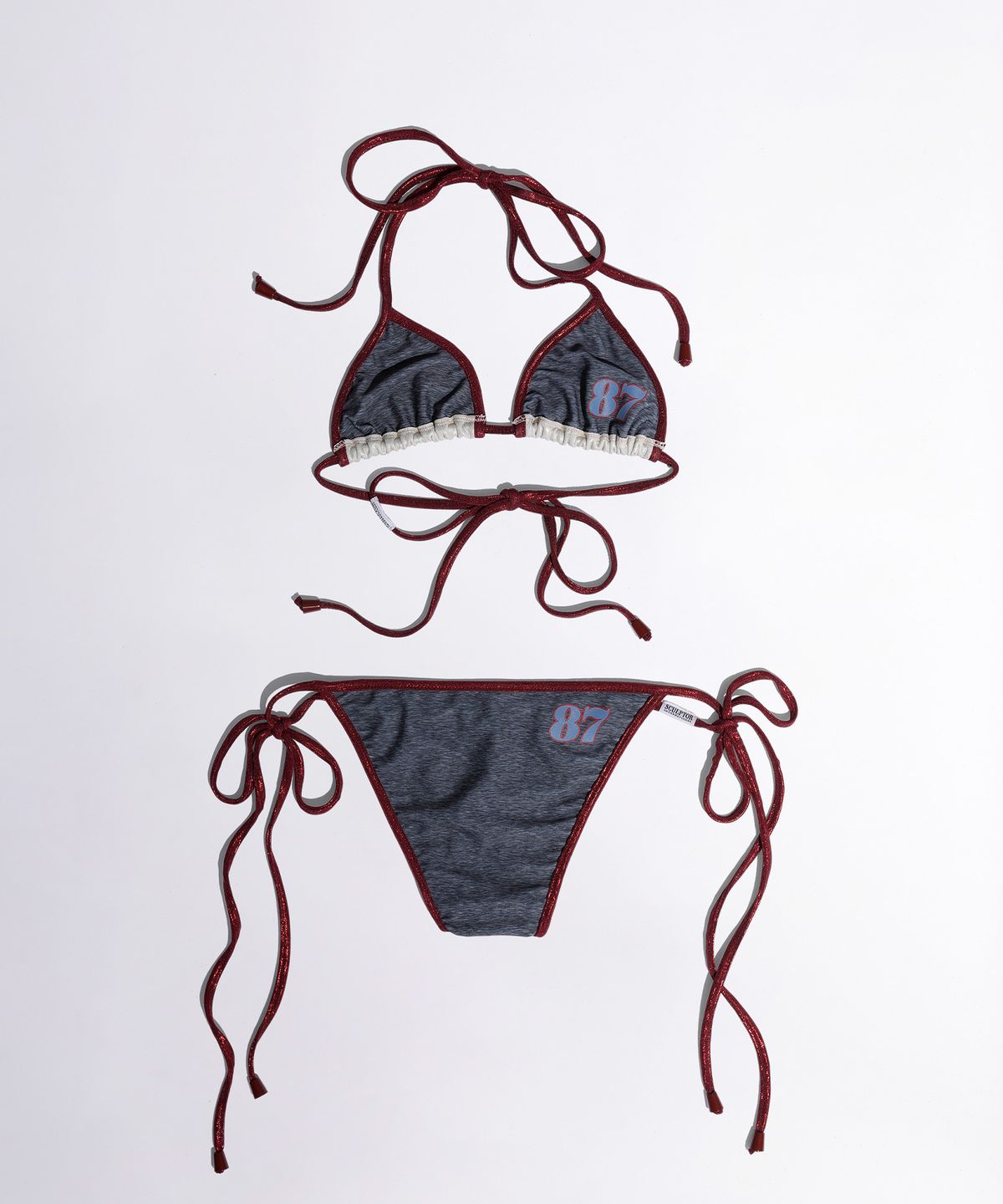 스컬프터(SCULPTOR) Patrol Reversible Bikini Top Cream/Melange Gray