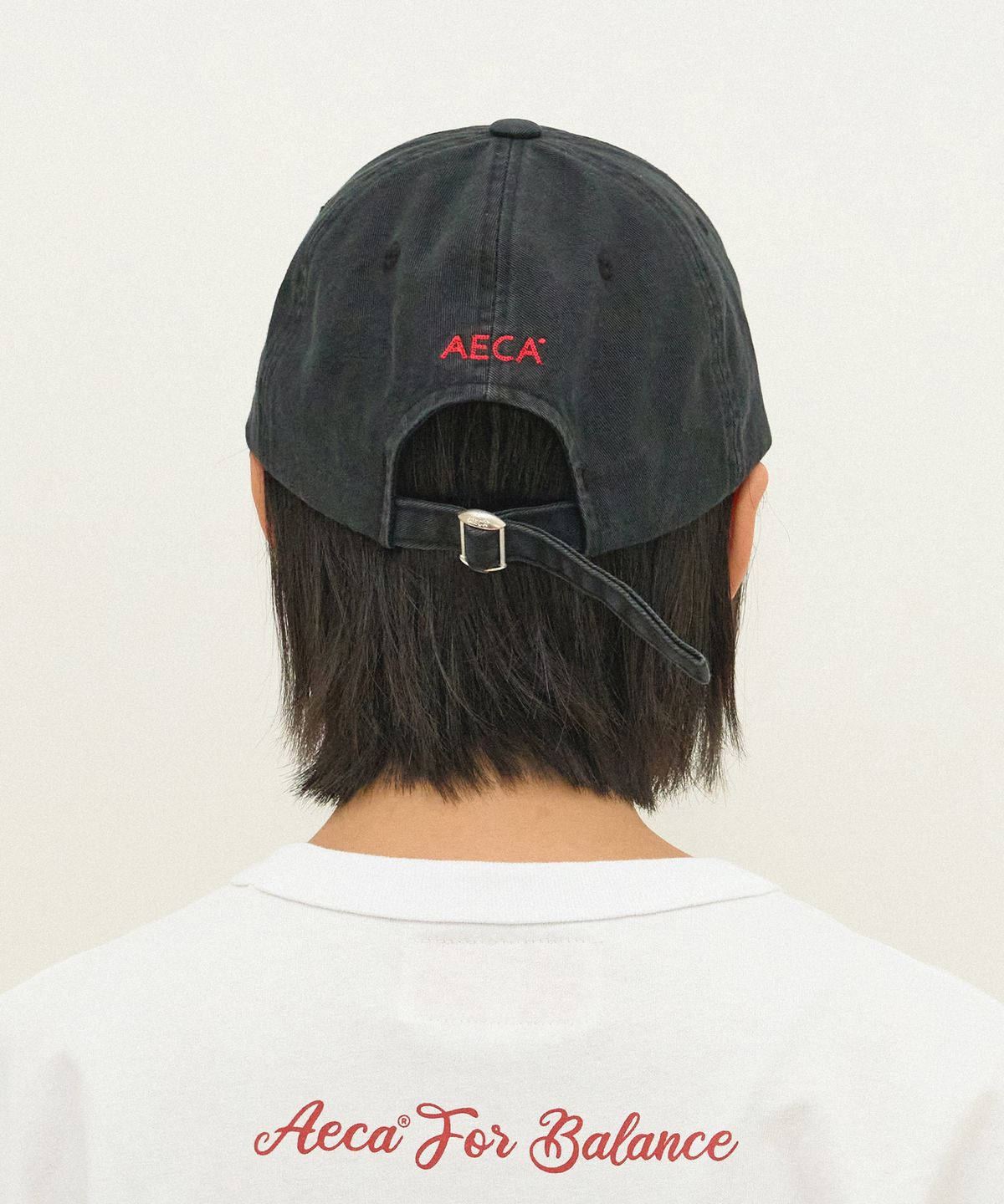 에이카화이트(AECA) AECA CLOVER LOGO CAP-BLACK