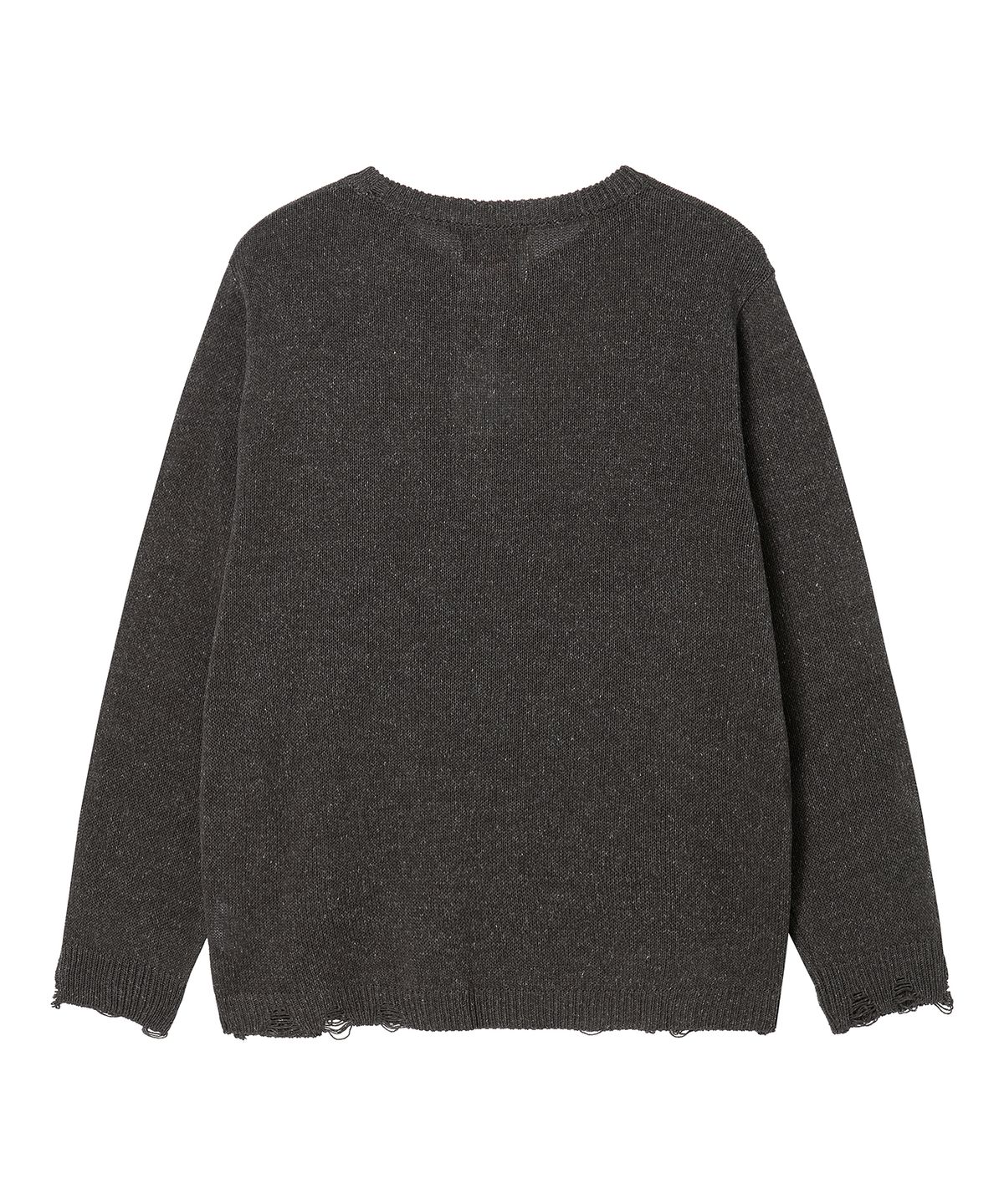 비욘드클로젯(BEYOND CLOSET) [COLLECTION LINE] 린넨 블렌디드 빈티지 가먼트 헨리넥 니트 차콜 그레이