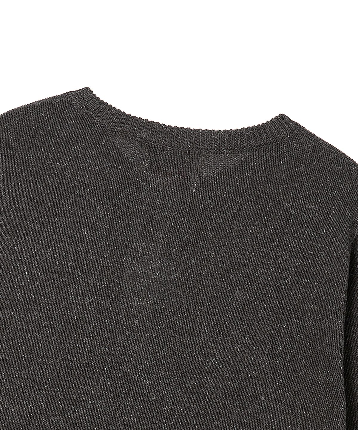 비욘드클로젯(BEYOND CLOSET) [COLLECTION LINE] 린넨 블렌디드 빈티지 가먼트 헨리넥 니트 차콜 그레이
