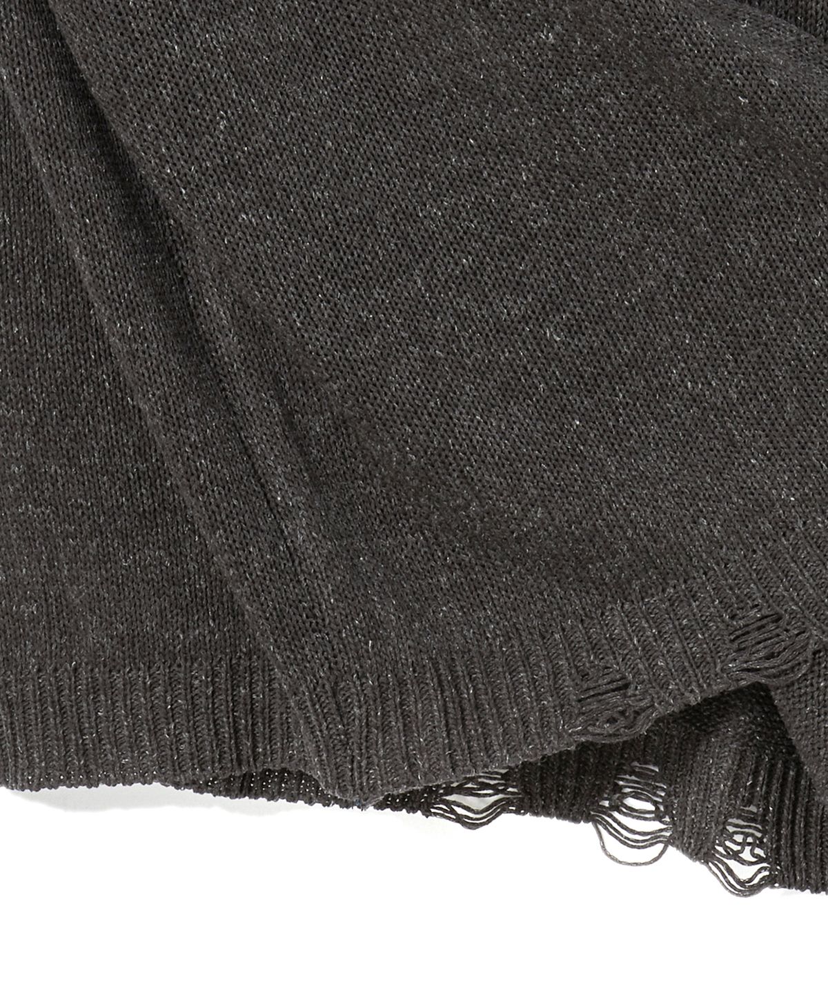 비욘드클로젯(BEYOND CLOSET) [COLLECTION LINE] 린넨 블렌디드 빈티지 가먼트 헨리넥 니트 차콜 그레이
