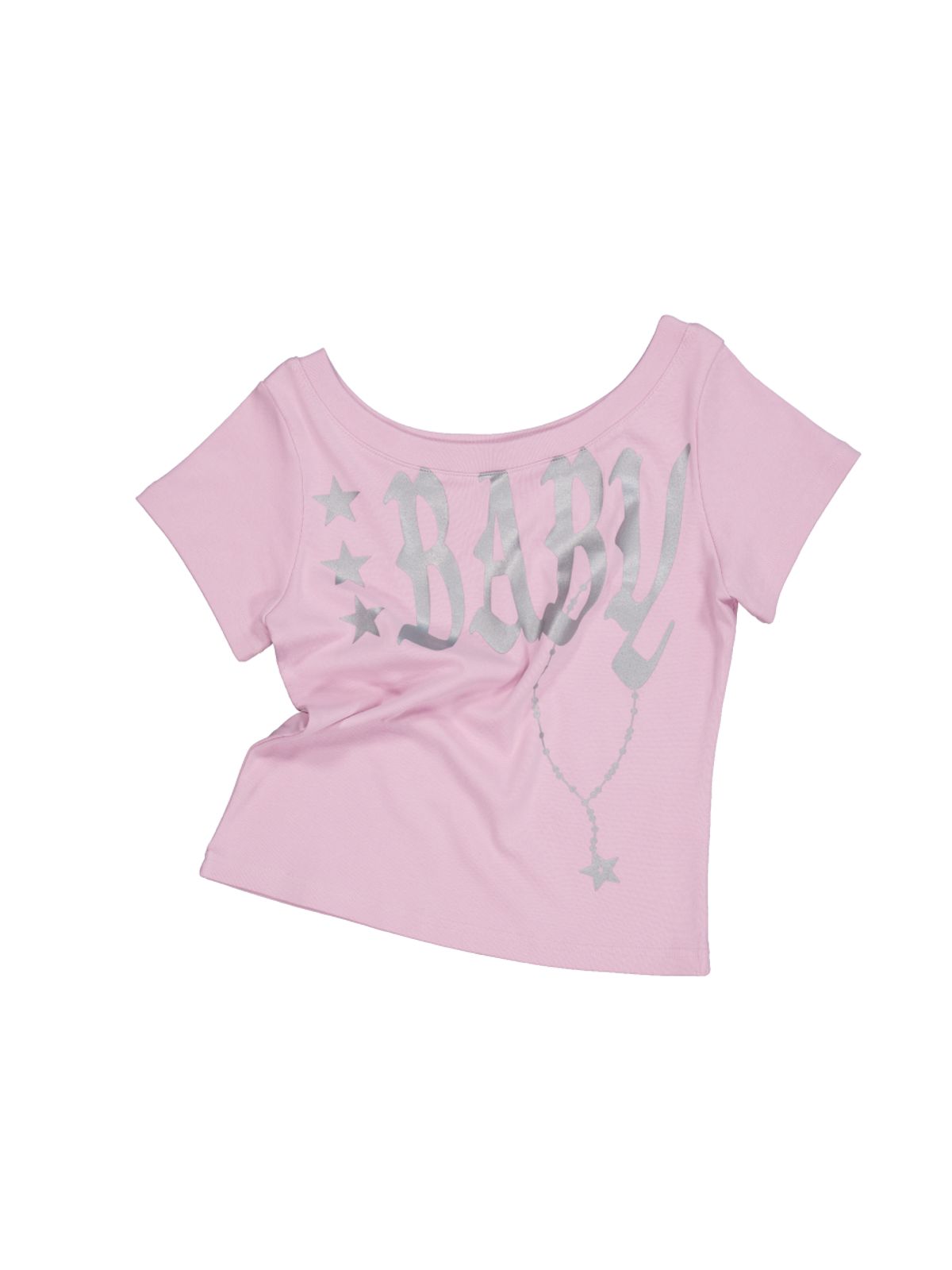 셋업이엑스이(SETUP-EXE) BABY WIDE NECK TOP / PINK