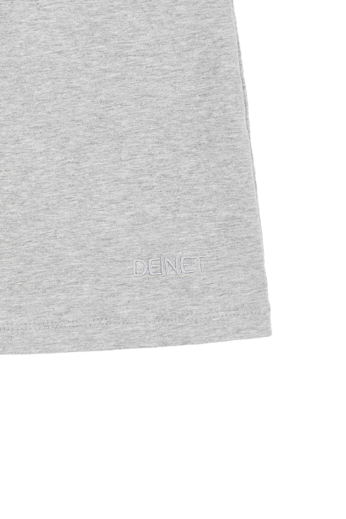 다이닛(DEINET) DEINET LOGO MINI SKIRT IN MELANGE GREY