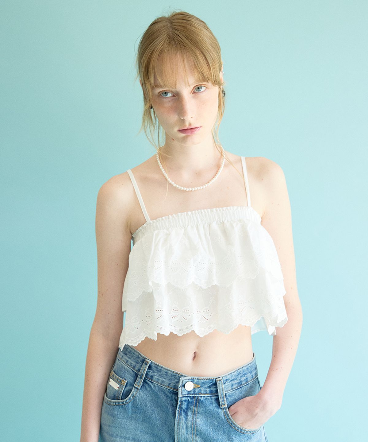 코케트(COQUET) [2Way] Lace Tube Top Ivory