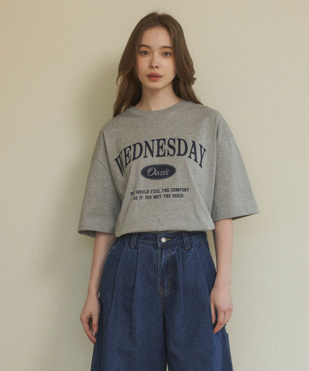 웬즈데이오아시스 포 우먼(WEDNESDAYOASISFORWOMEN) W/시그니처 오버핏 반팔 티셔츠 (6color)