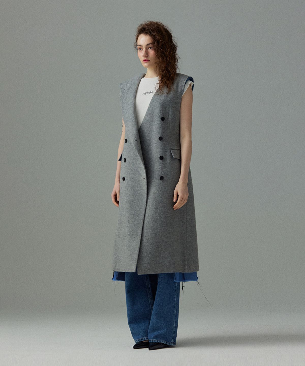 므아므(MMAM) Wool origami long vest