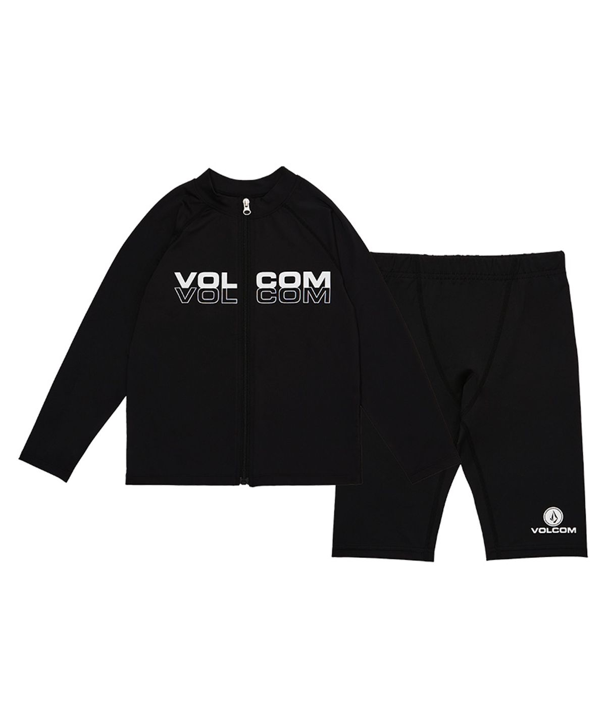 볼컴 키즈(VOLCOM KIDS) 베이직 집업 래쉬가드 셋업 D5M030