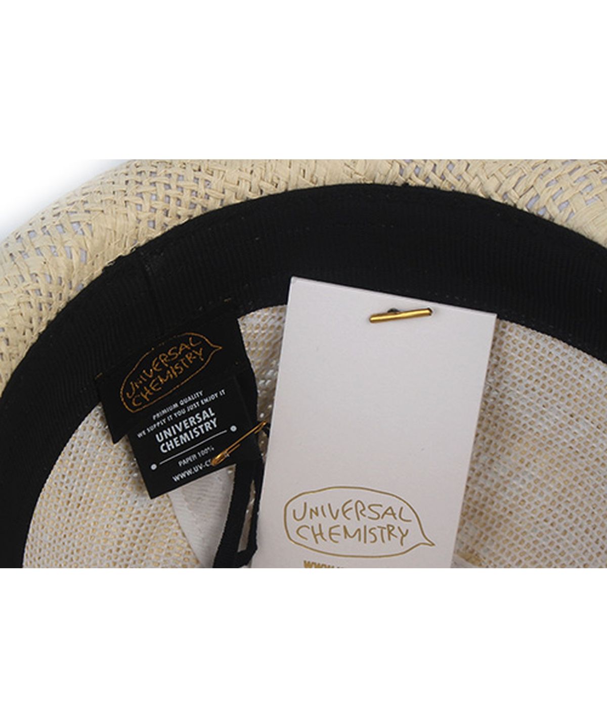 유니버셜 케미스트리(UNIVERSAL CHEMISTRY) Bu Check Ivory Short Fedora 여름페도라