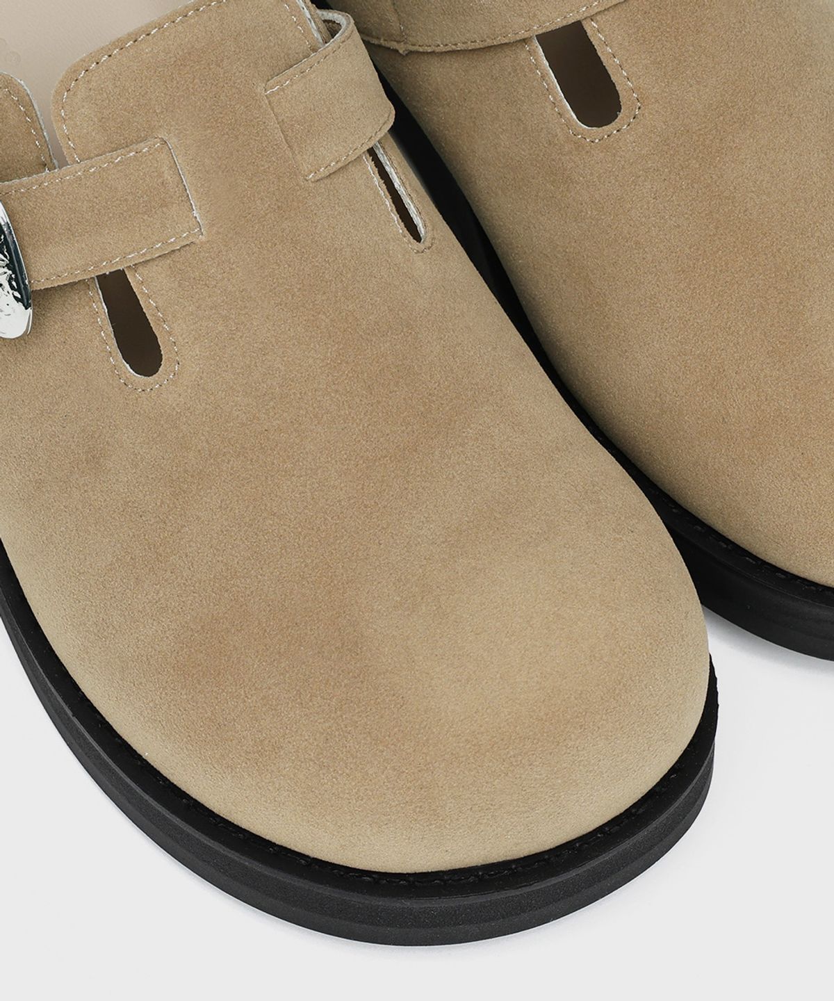 피렌체 아뜨리에(FIRENZE ATELIER) [SECOND.A] 엔틱버클 6CM 벌룬 클로그 2NDS090BS [SAND]