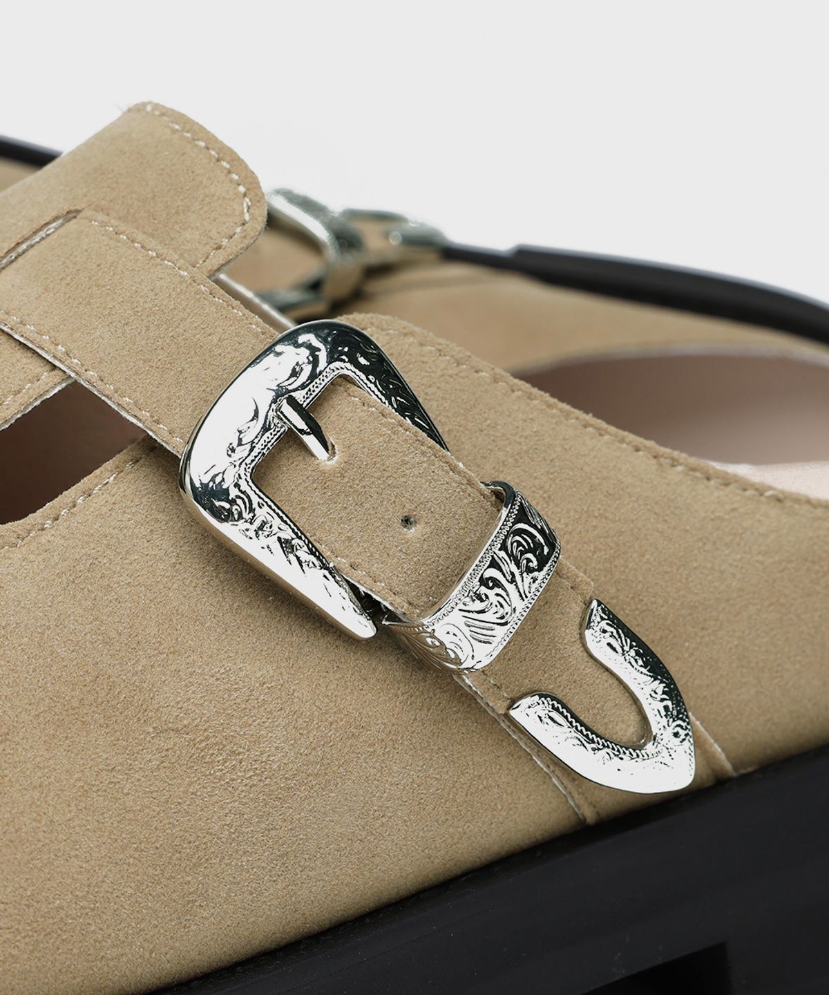 피렌체 아뜨리에(FIRENZE ATELIER) [SECOND.A] 엔틱버클 6CM 벌룬 클로그 2NDS090BS [SAND]