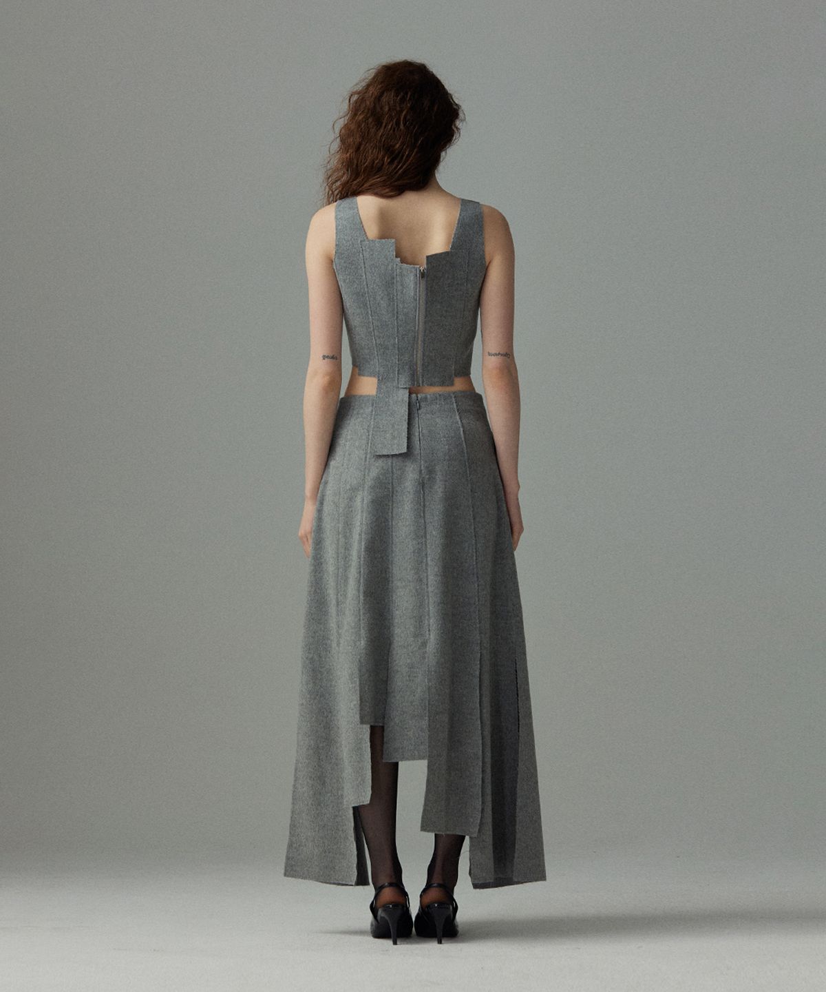 므아므(MMAM) Wool patchwork sleeveless top