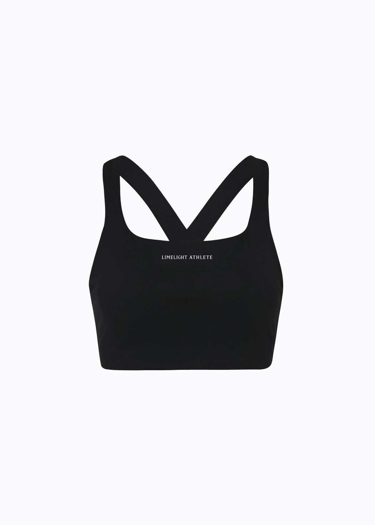 라임라잇 어패럴(LIMELIGHT APPAREL) 애슬릿 로고 스포츠 브라 U라인 (블랙/화이트)