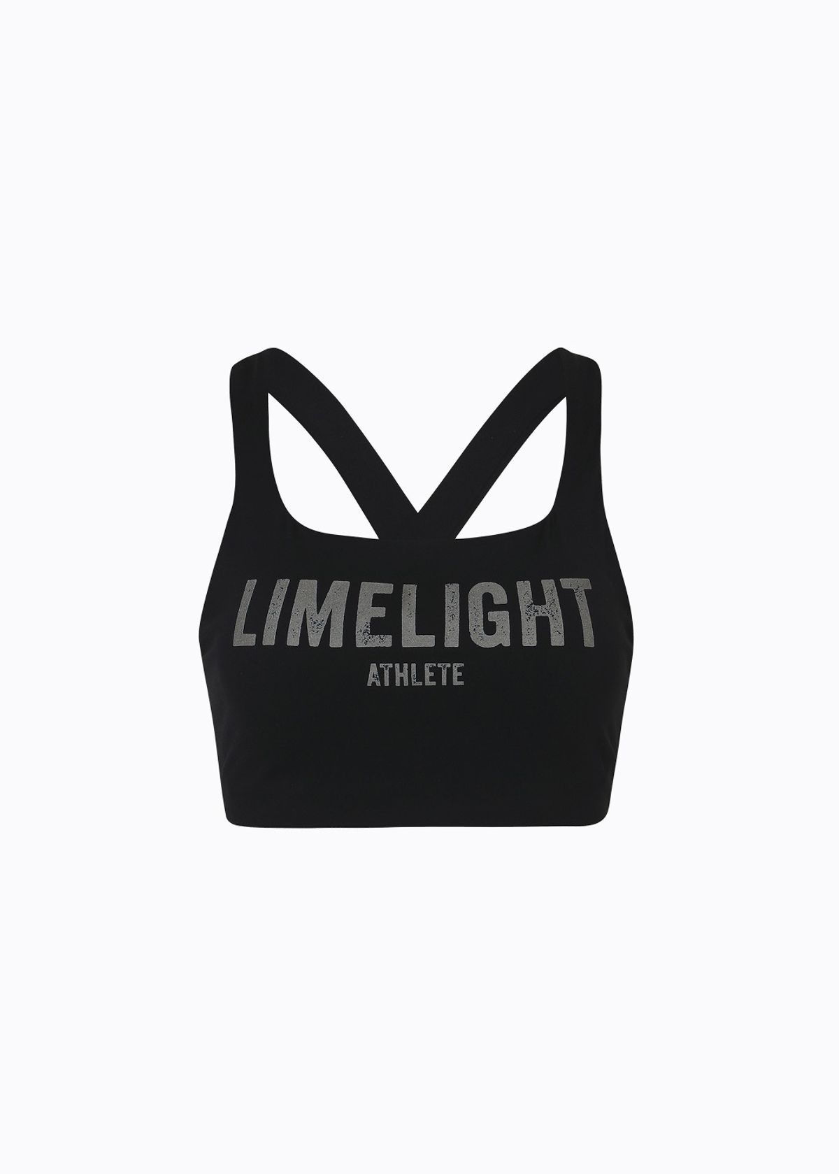 라임라잇 어패럴(LIMELIGHT APPAREL) 라임라잇 빅 로고 스포츠 브라 U라인 (블랙/그레이)